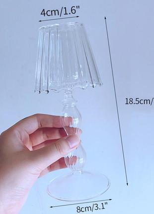 Подсвечник лампа resteq 80*185 мм. подсвечник в форме лампы. настольная лампа-подсвечник. стеклянный3 фото