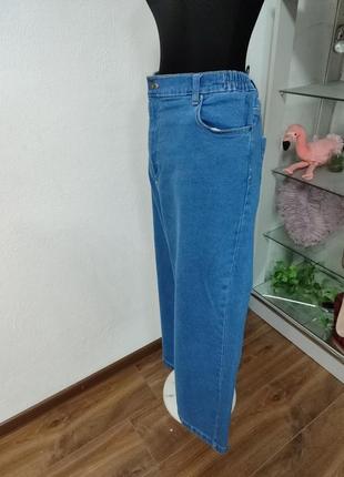 Стильные батальные джинсы высокая посадка стрейчевые, базовые, укороченные2 фото