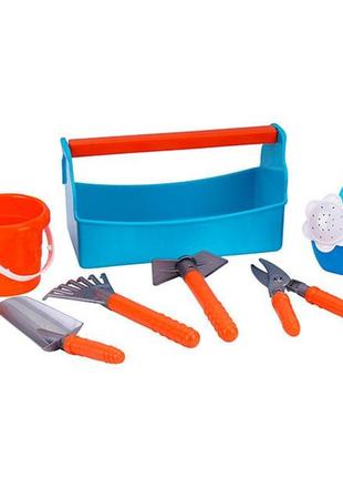 Набор садовника технок 8270 детские инструменты ящик игрушка ведро лейка лопатка грабельки