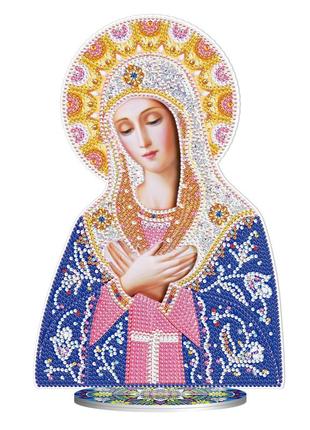 Алмазна мозаїка ікона божої матері на підставці 30х30 см (bjp202)