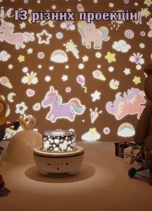 Нічник музичний проектор зоряного неба пінгвін космос, зірки на пульті керування 13 слайдів