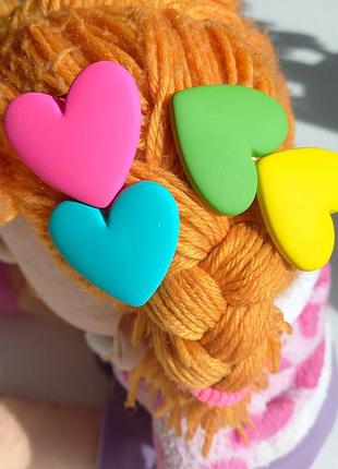 Заколки сердечки на зажиме 2 цвета