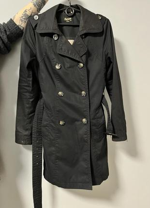 Черный плащ тренч размер s