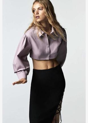 Лавандова сорочка від zara р. s-м