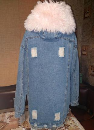 Джинсова куртка на меху2 фото