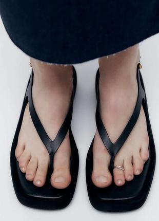 Zara натуральная кожа оригинал черные босоножки босоножки сандали 40 416 фото