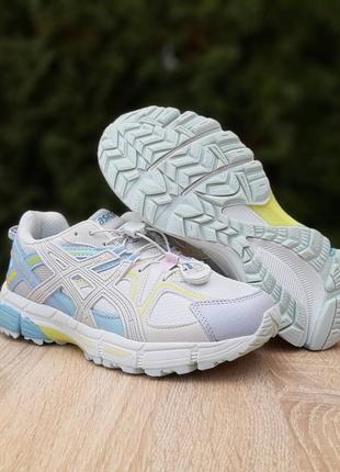 Asics gel kahana 8 серые с голубым кроссовками женские кожаные топ качество сетка легкие весенние летние демисезонные демисезон низкие ассикс топ качество8 фото