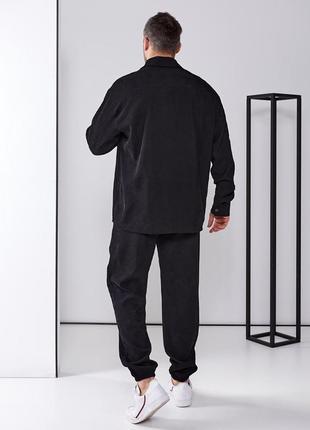Чоловічий костюм мікровельвет,штани+сорочка (рубашка)графіт, світлий беж, чорний7 фото