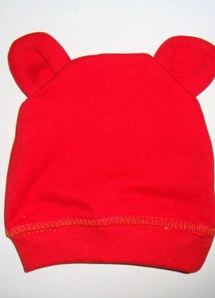 Шапка з вушками 36 р., 56 див., 0-1 міс.
