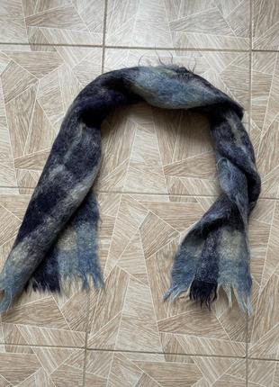 Шарф мохер y2k rare archive japanese vintage mohair wool striped scarf