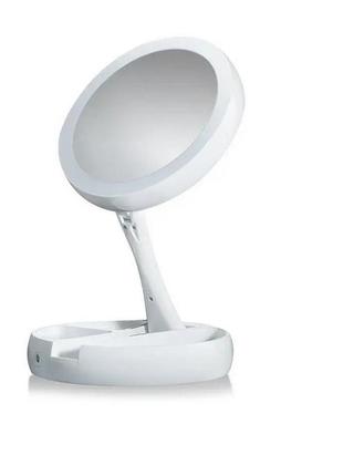 Дзеркало косметичне з підсвічуванням mirror jg-988 біле