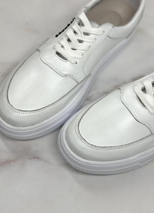 Женские базовые кроссовки кеды белые кожаные под заказ 36-43р все цвета2 фото