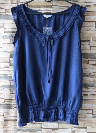 Нарядна блузка синього кольору нарядна кофточка 48-50