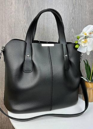 Женская замшевая сумка черная классическая5 фото