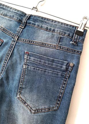 Детские шорты джинсовые длинные синие летние на мальчика 9-10-11лет7 фото