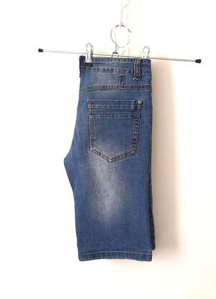 Детские шорты джинсовые длинные синие летние на мальчика 9-10-11лет8 фото
