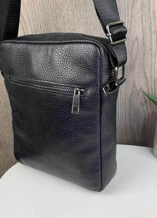 Мужская кожаная сумка планшетка + кошелек из натуральной кожи набор, подарочный комплект для мужчины8 фото