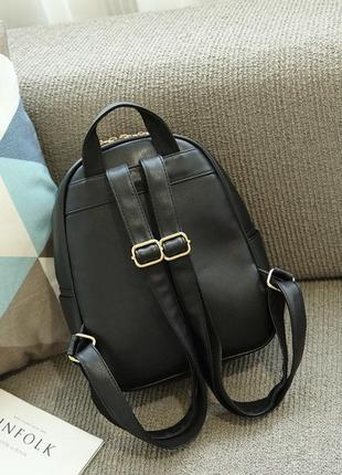 Чорний жіночий рюкзак міні3 фото