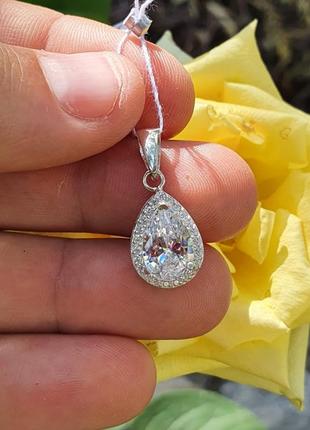 Серебряный кулон капля