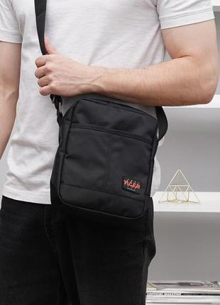 Стильная сумка месенджер черная  сумка барсетка повседневная через плечо нагрудная сумка через плечо месенджер
