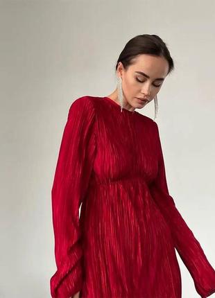 Красное шифоновое платье миди, вечернее елегантное платье с вырезом