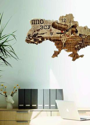 Деревянные настенные часы с подсветкой "пво украины"4 фото