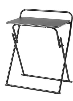 Складной стол для ноутбука черный, небольшой раскладной столик для ноута1 фото