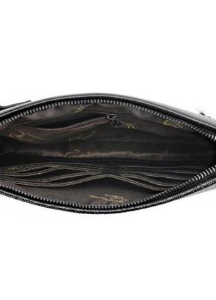Стильная мужская барсетка клатч с крокодилом для документов, мужской клатч сумка на руку для мужчины черный9 фото
