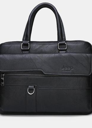 Мужская сумка для ноутбука jeep эко кожа портфель для планшета документов папок а44 фото
