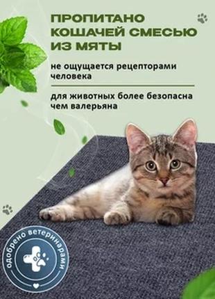 Кігтеточка лежанка підлогова з килималіна для кішки 50*30 см, для кішок; для котів; для кошенят3 фото