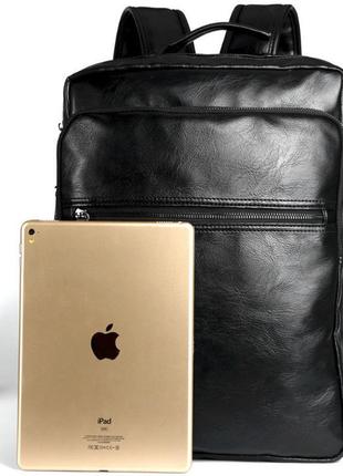 Великий чоловічий рюкзак для ноутбука з екошкіри7 фото