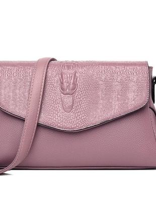 Женская сумочка клатч с крокодилом, мини сумка на плечо фиолетовый