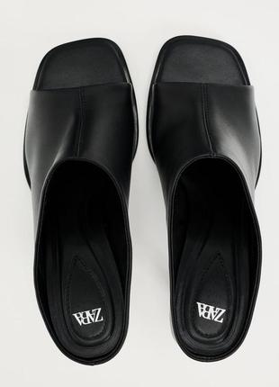 Кожаные мюли zara 3314/3104 фото