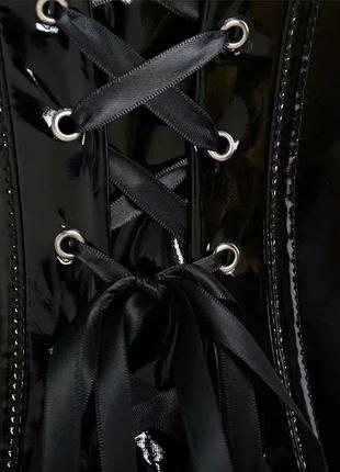 Соблазнительный глянец: эротический корсет из винила и латекса s чёрный ( 170 007 )7 фото