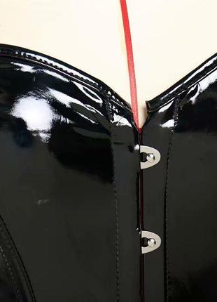 Соблазнительный глянец: эротический корсет из винила и латекса s чёрный ( 170 007 )6 фото