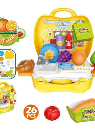 Набір іграшковий із фруктами у валізі, 26 елементів