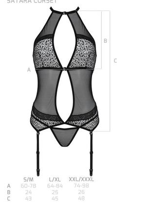 Корсет эротический женское  satara corset s/m passion чёрный ( so8476 )5 фото