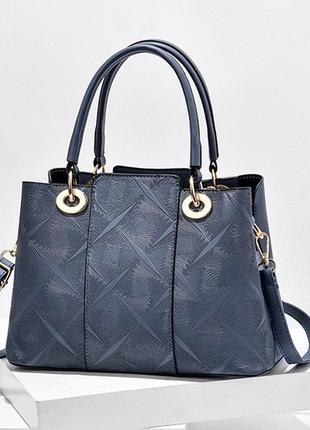 Модная женская сумочка экокожа, стильная сумка на плечо синий