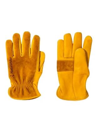 Перчатки кожанные leather naturehike l nh20fs041 желтый