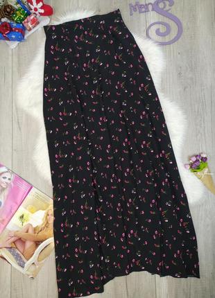 Женский летний костюм m.fashion топ и длинная юбка чёрный с цветочным принтом размер м8 фото