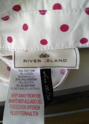 Актуальная приталенная блуза river island в горошек с рукавами-фонариками/м6 фото
