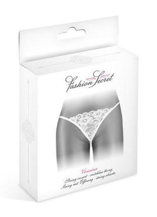 Трусики-стрінги з перлиною ниткою fashion secret venusina white feromon3 фото