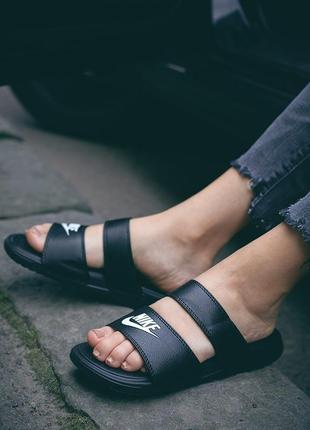 Тапки nike benassi duo ultra side black тапочки8 фото