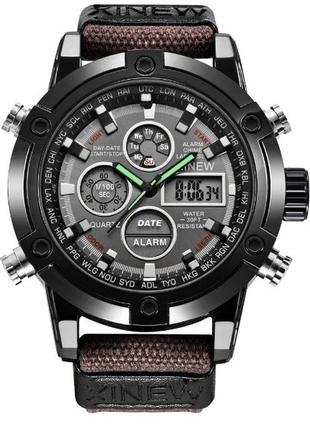 Армійський чоловічий наручний годинник на тканинному ремінці, міцний військовий годинник із підсвіткою секундоміром будильник4 фото