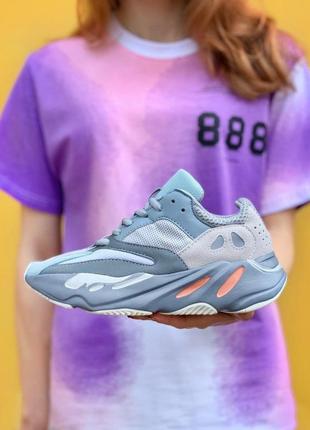 Adidas yeezy boost 700 "inertia"🆕 женские кроссовки адидас 🆕 серый/голубой3 фото