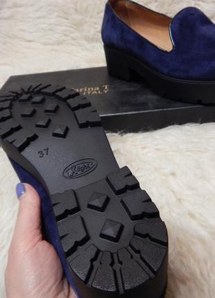 Сині італійські туфлі на платформі maria tucci (розмір 37)2 фото