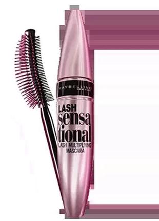 Туш maybelline lash sensational intense black (насичений чорний)4 фото