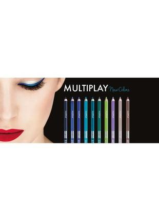 Карандаш для глаз pupa multiplay triple-purpose eye pencil 53 - midnight blue (темно-синий)5 фото