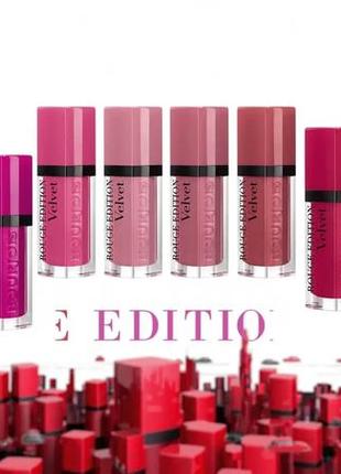 Жидкая помада для губ bourjois paris rouge edition velvet lipstick 01 - personne ne rouge (красный)6 фото