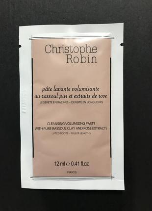 Очищаюча паста шампунь для волосся christophe robin cleansing paste clay rose extract2 фото